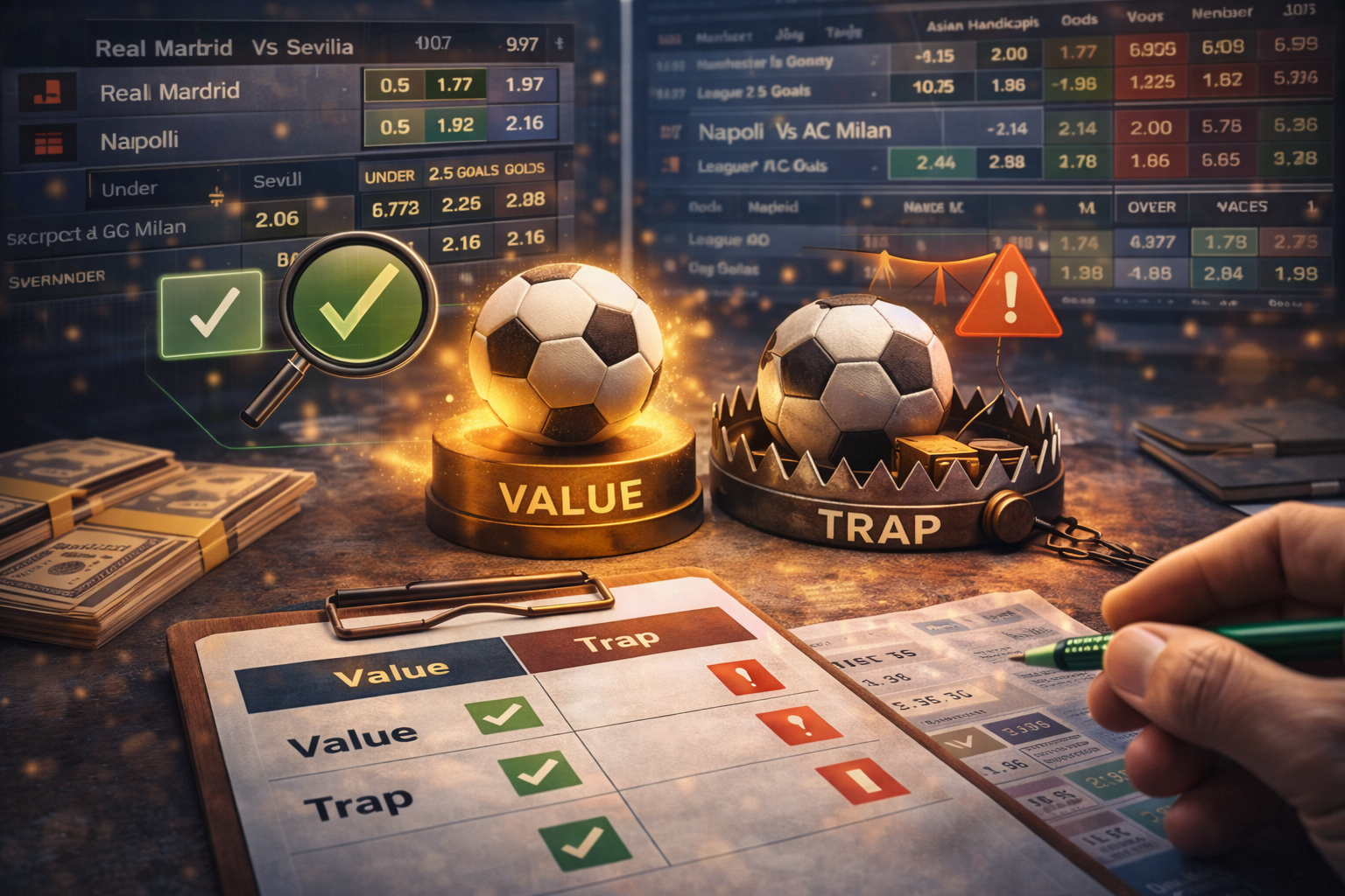 Giá trị và bẫy trong cược bóng đá